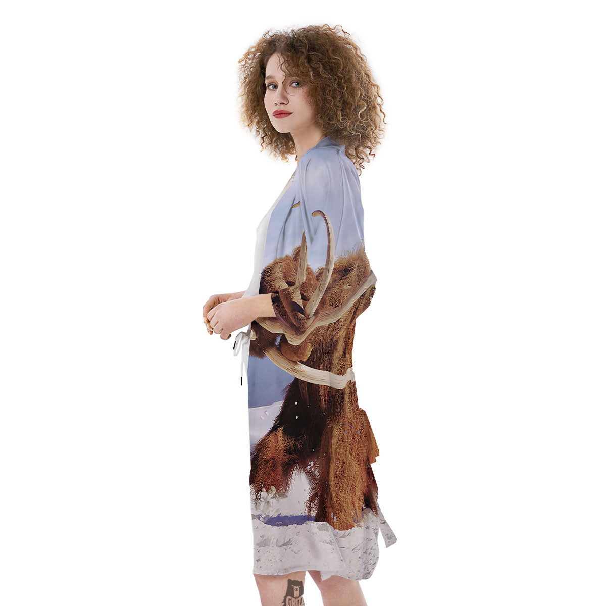 Frozen Mammoth Print Kimono-grizzshop