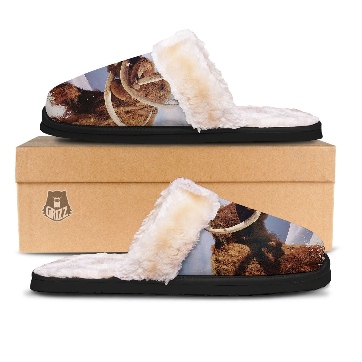 Frozen Mammoth Print Slippers-grizzshop