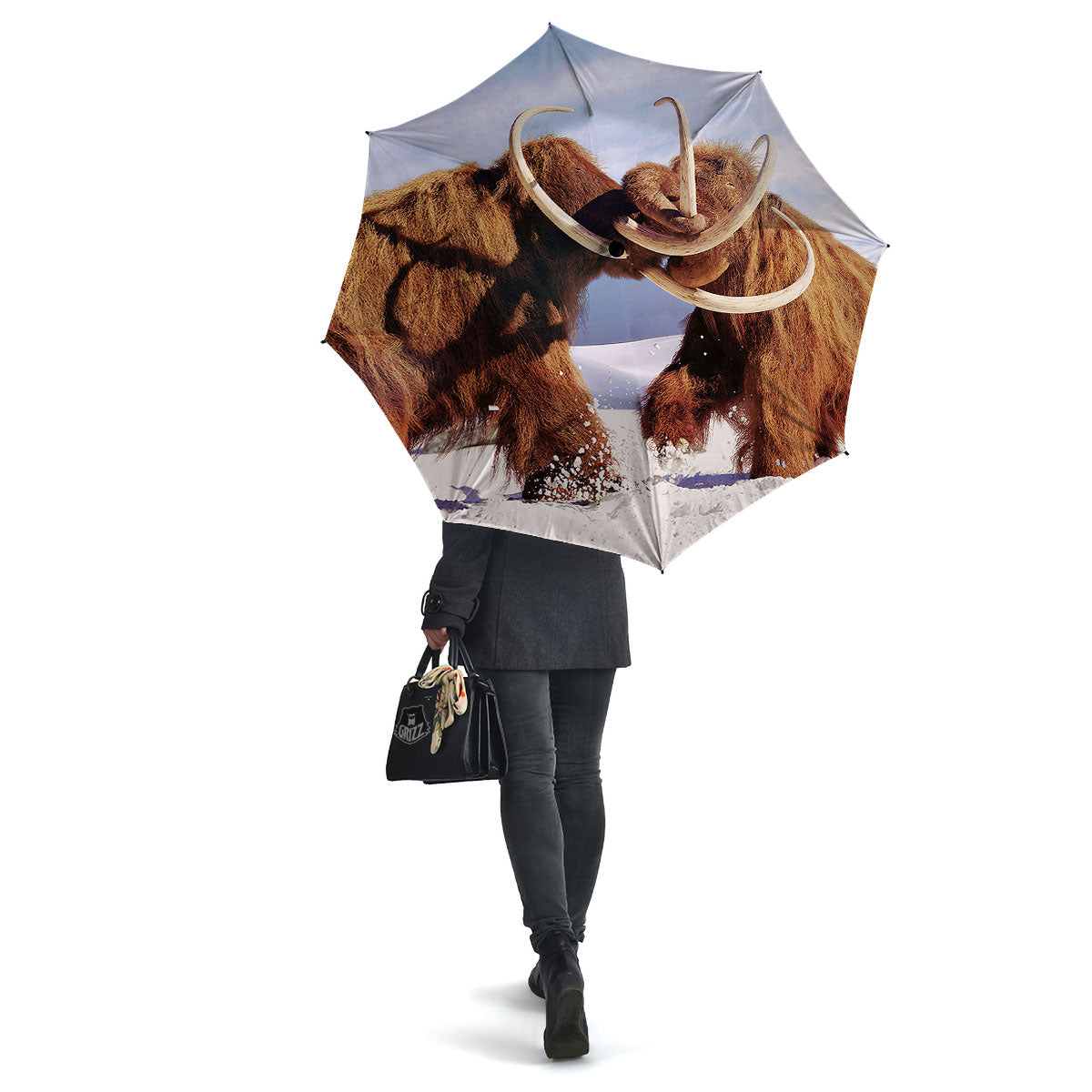 Frozen Mammoth Print Umbrella-grizzshop