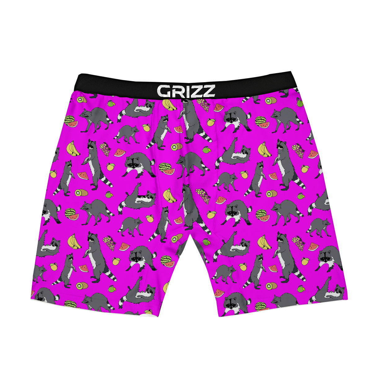 Fruit And Raccoon Print Pattern Boxer Briefs-grizzshop