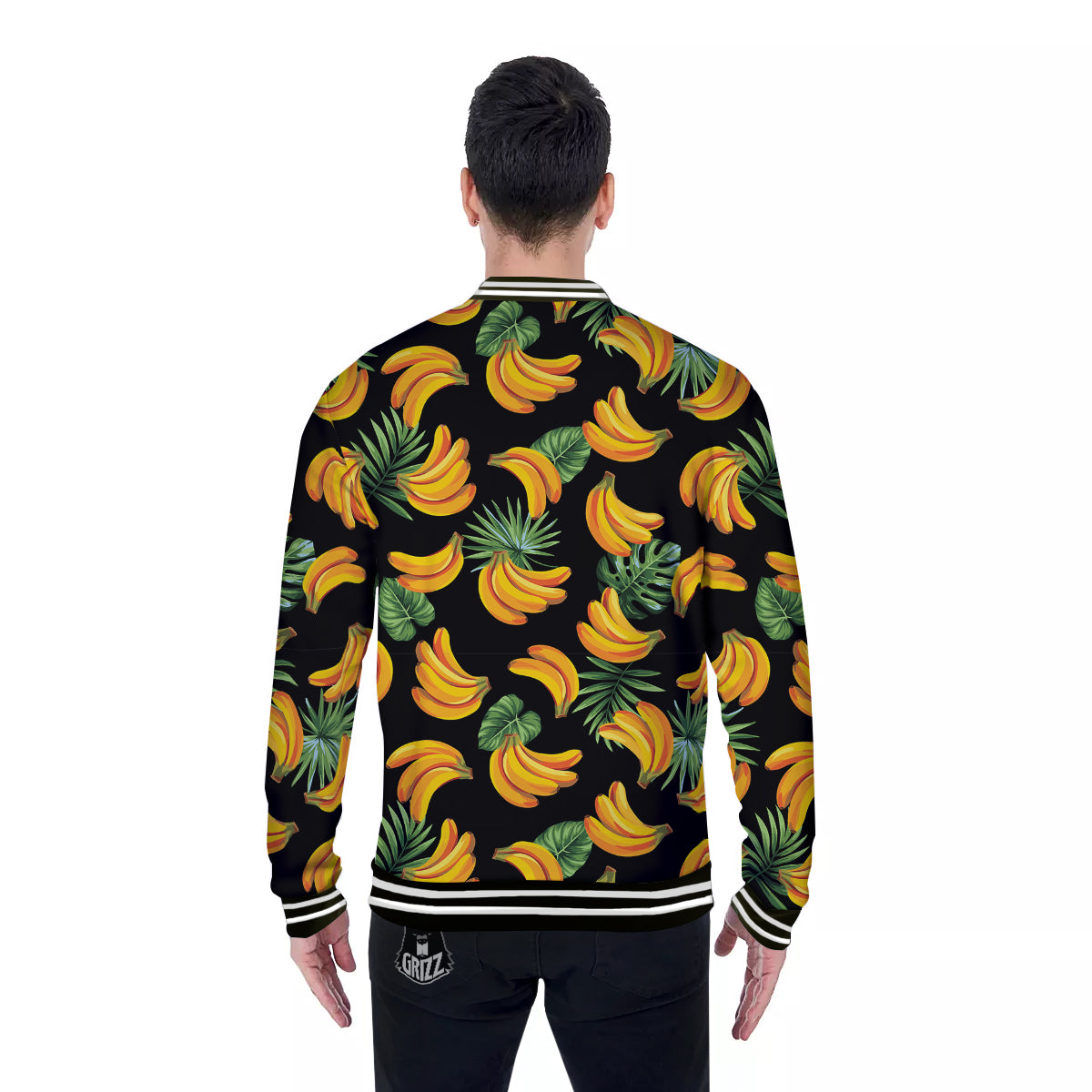 Fruit Banana Print Pattern Baseball Jacket-grizzshop
