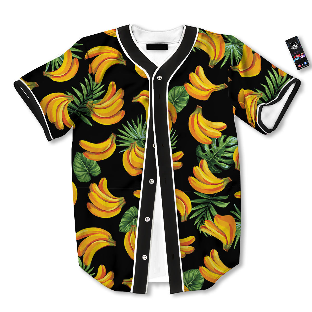 Fruit Banana Print Pattern Baseball Jersey-grizzshop