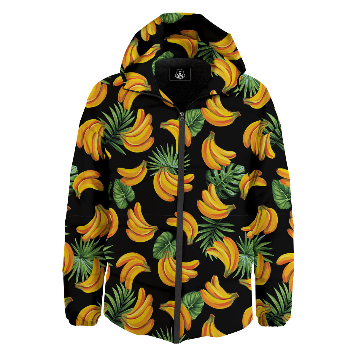 Fruit Banana Print Pattern Down Jacket-grizzshop