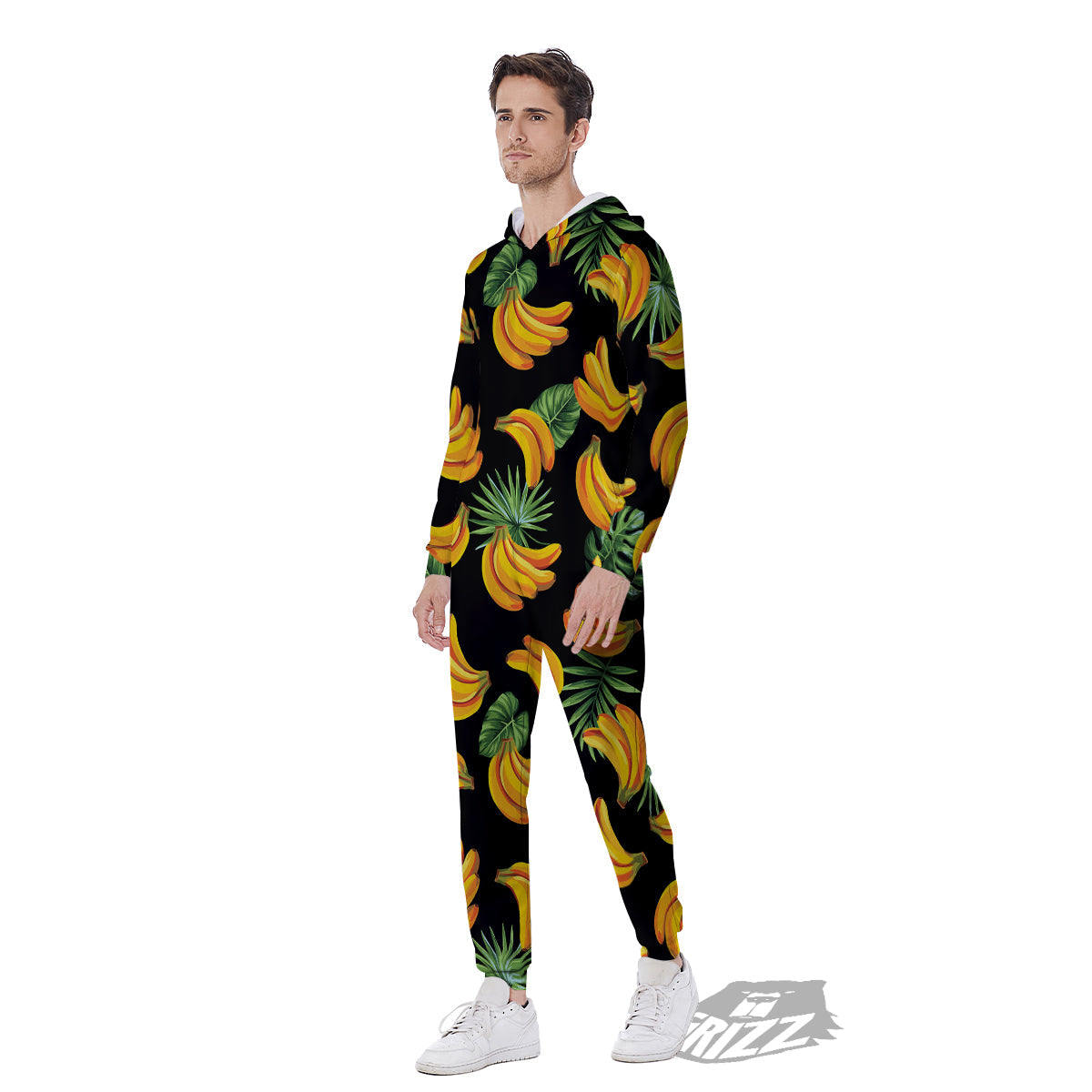 Fruit Banana Print Pattern Men's Jumpsuit-grizzshop