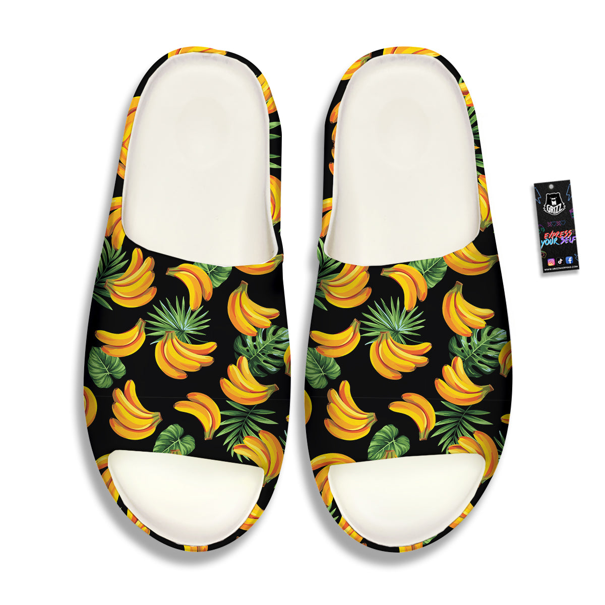 Fruit Banana Print Pattern Sandals-grizzshop