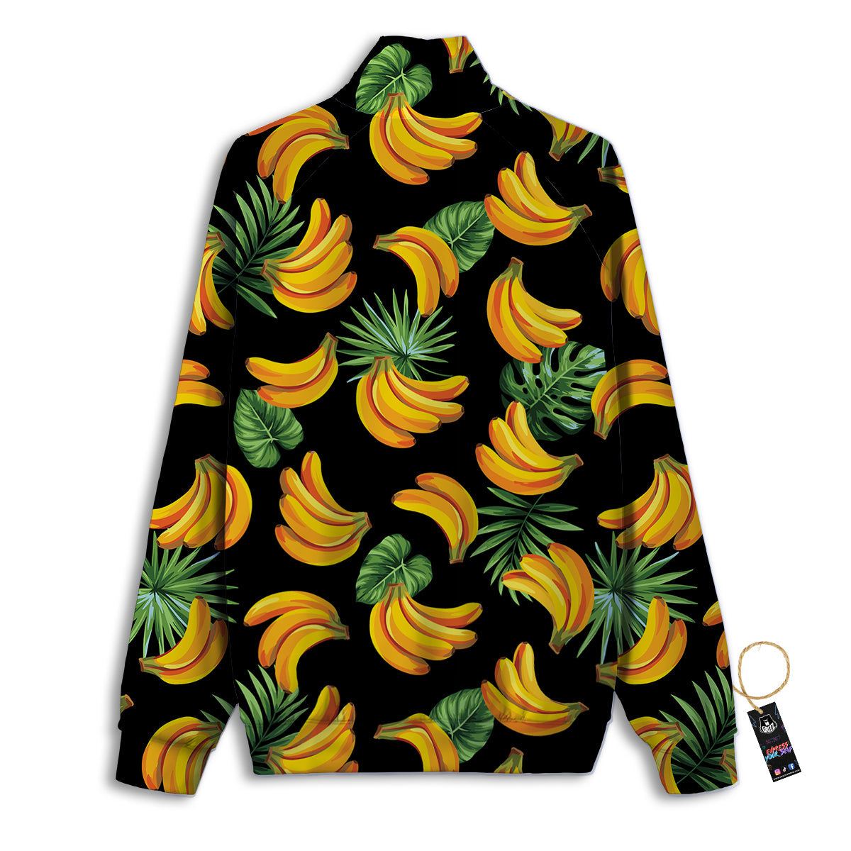 Fruit Banana Print Pattern Track Jacket-grizzshop