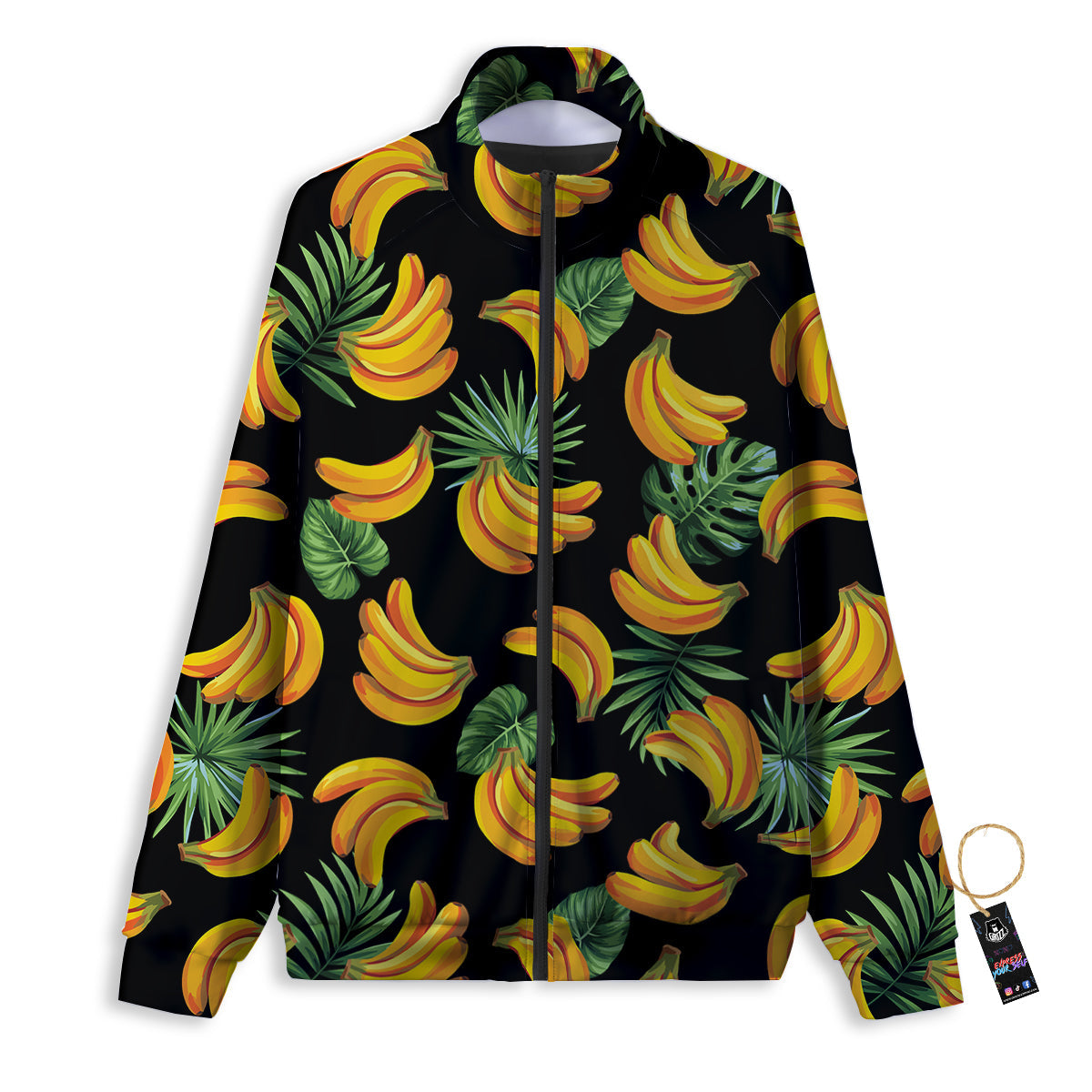 Fruit Banana Print Pattern Track Jacket-grizzshop