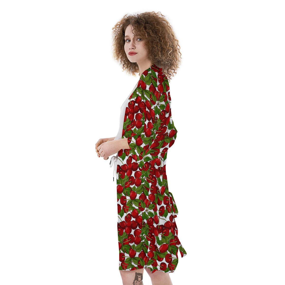 Fruit Cherry Print Pattern Kimono-grizzshop