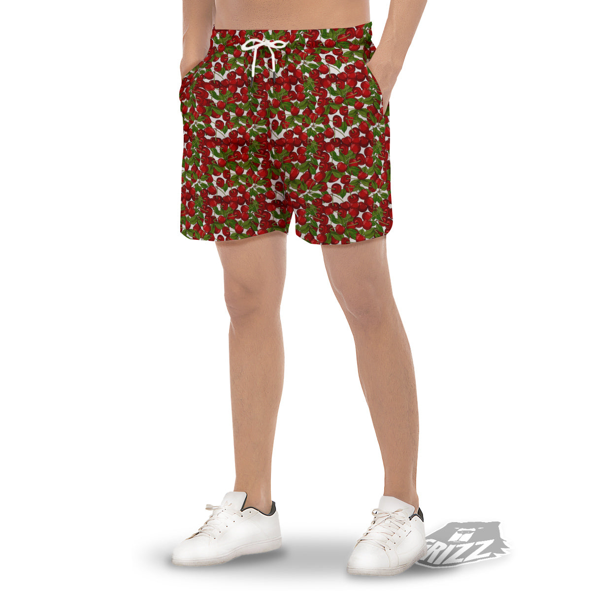 Fruit Cherry Print Pattern Men's Gym Shorts-grizzshop
