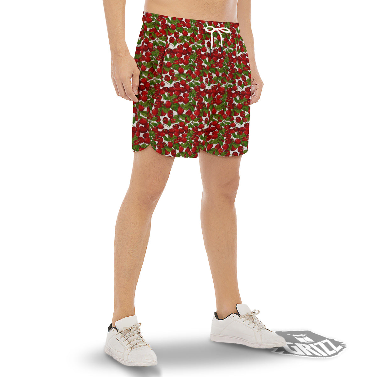 Fruit Cherry Print Pattern Men's Gym Shorts-grizzshop