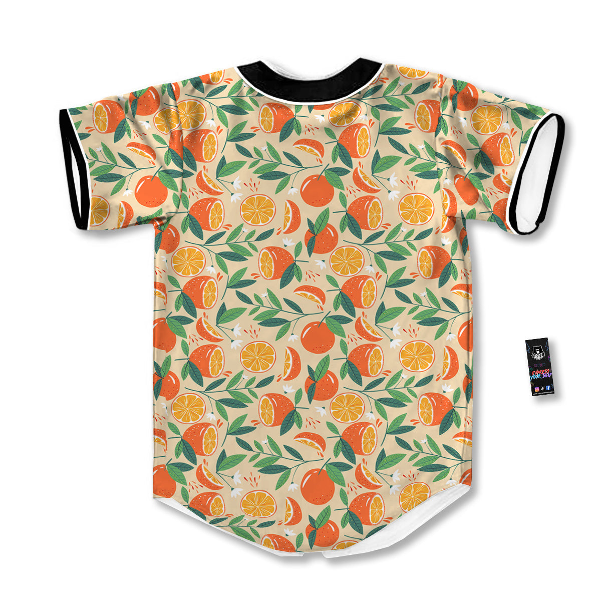 Fruit Cute Orange Print Pattern Baseball Jersey-grizzshop