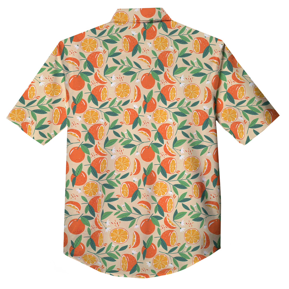 Fruit Cute Orange Print Pattern Button Up Shirt-grizzshop