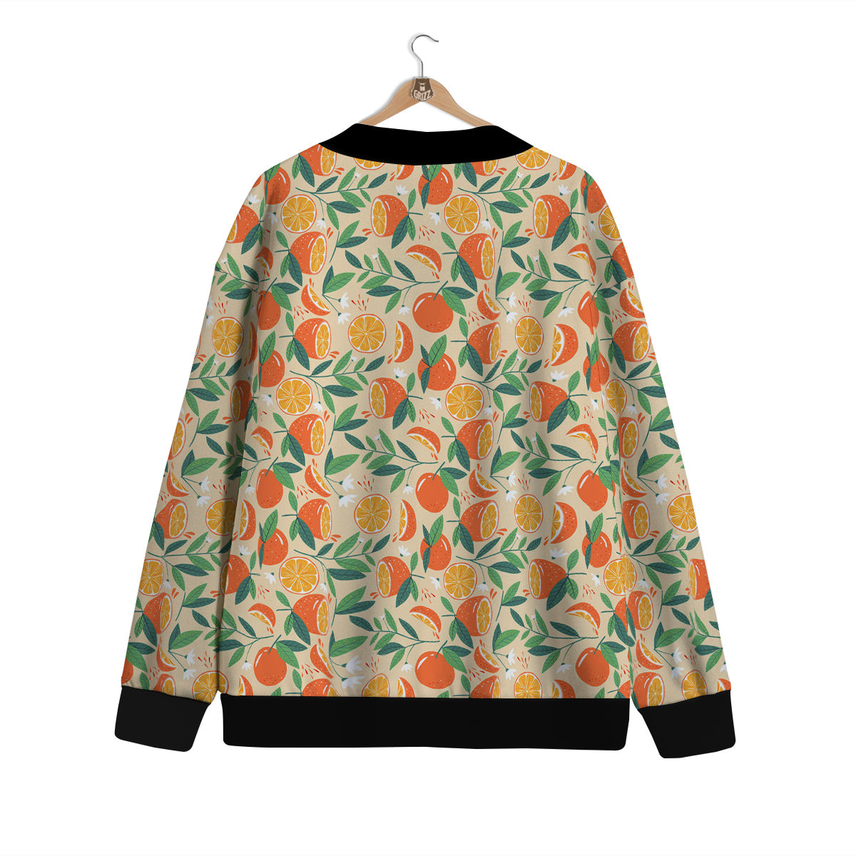 Fruit Cute Orange Print Pattern Cardigan-grizzshop
