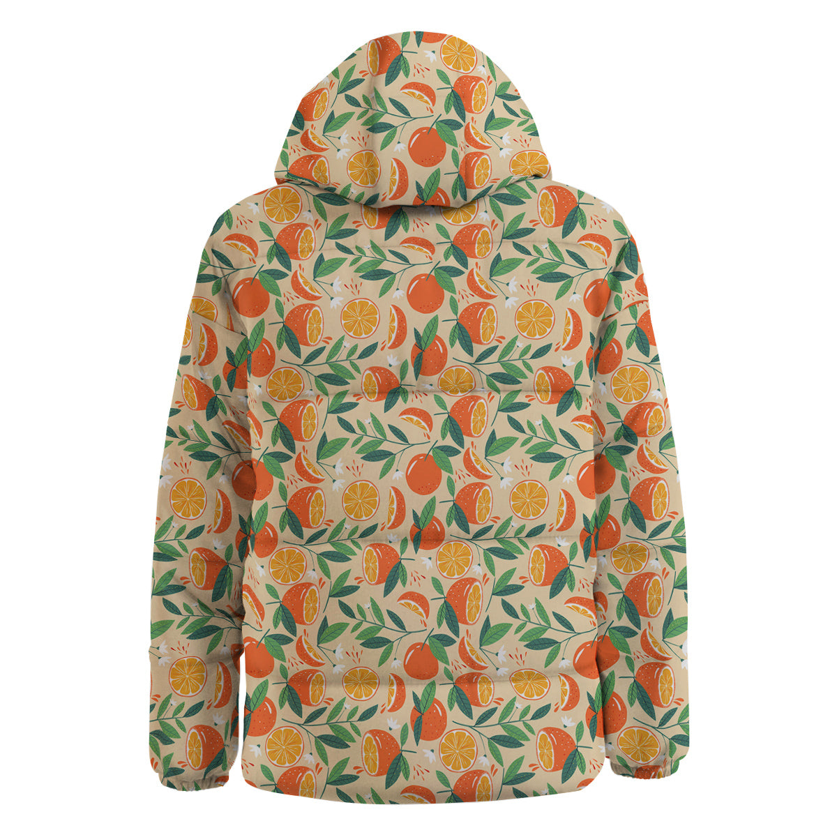 Fruit Cute Orange Print Pattern Down Jacket-grizzshop