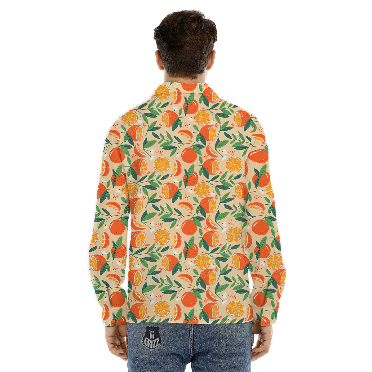 Fruit Cute Orange Print Pattern Men's Dress Shirts-grizzshop