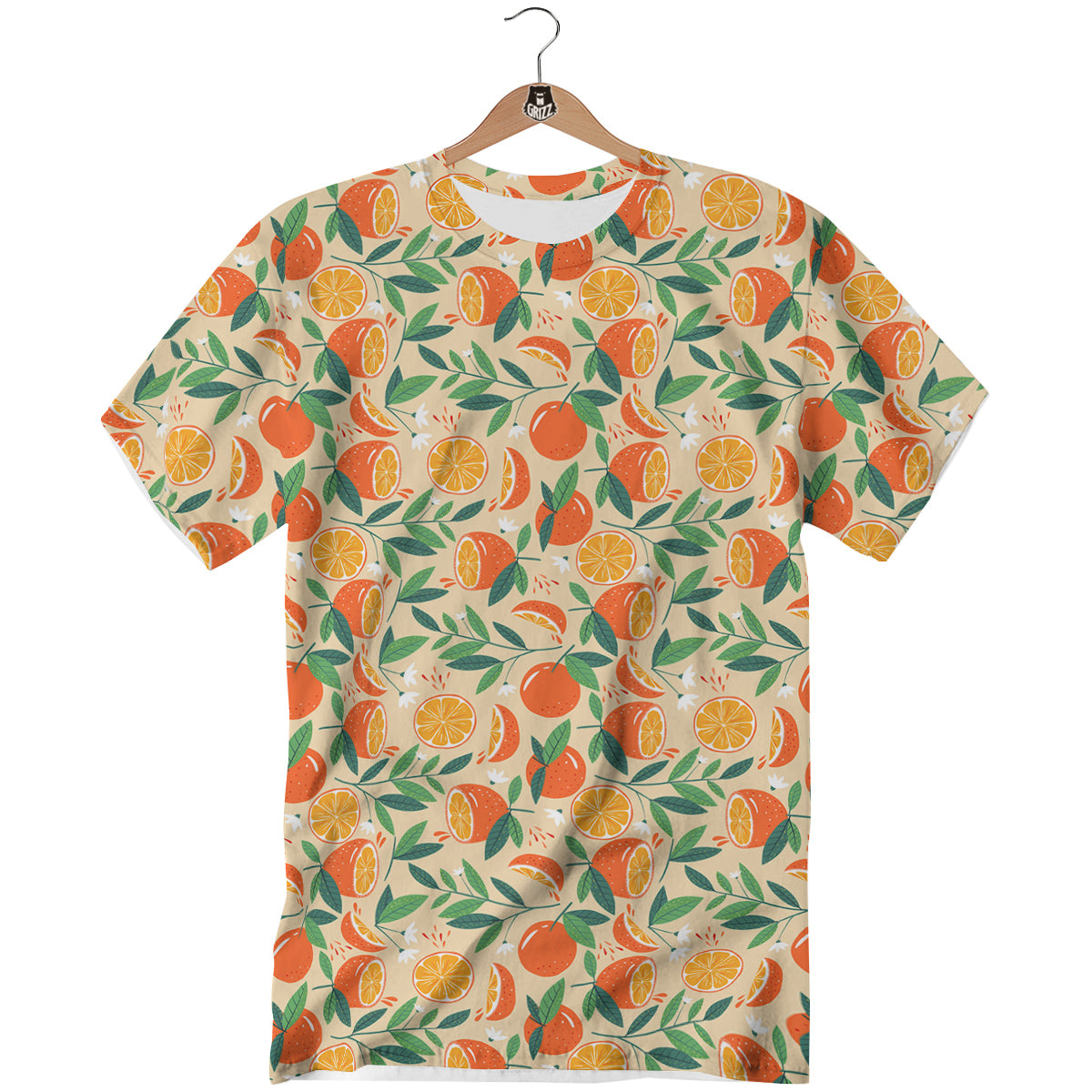 Fruit Cute Orange Print Pattern T-Shirt-grizzshop