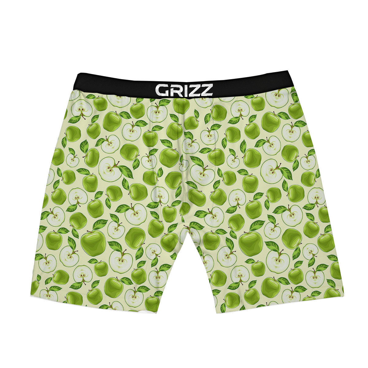 Fruit Green Apple Print Pattern Boxer Briefs-grizzshop