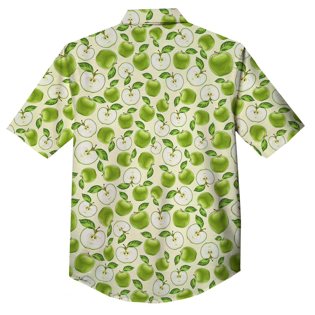 Fruit Green Apple Print Pattern Button Up Shirt-grizzshop