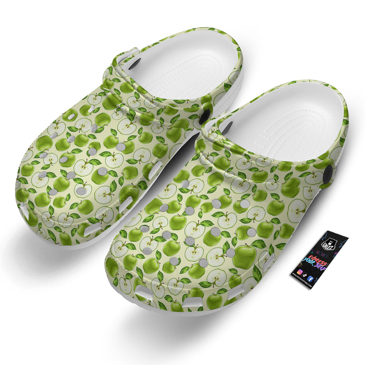 Fruit Green Apple Print Pattern Clog-grizzshop
