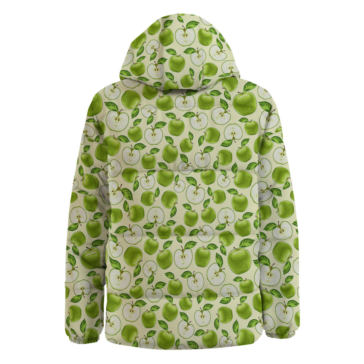 Fruit Green Apple Print Pattern Down Jacket-grizzshop