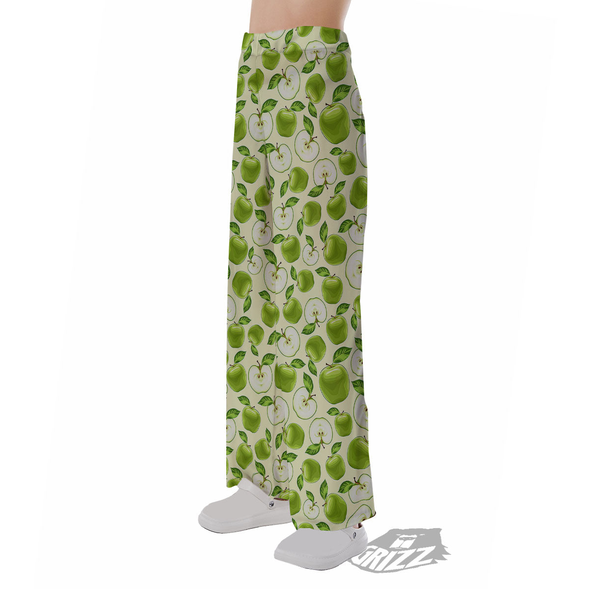 Fruit Green Apple Print Pattern Pajama Pants-grizzshop