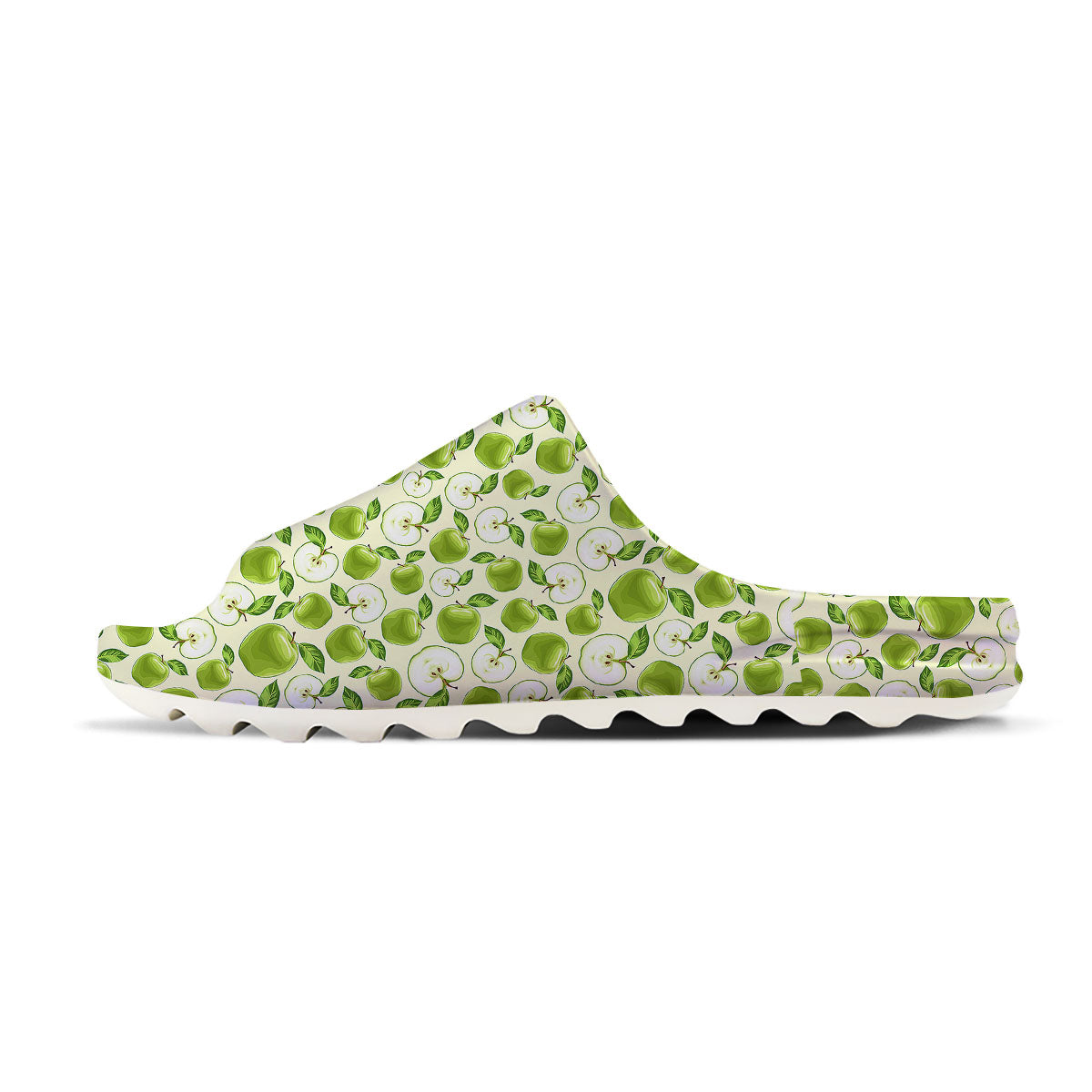 Fruit Green Apple Print Pattern Sandals-grizzshop