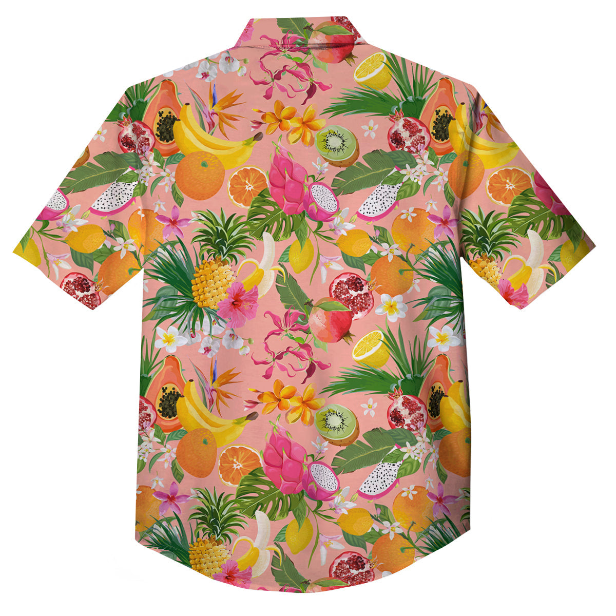 Fruit Leaf Tropical Print Pattern Button Up Shirt-grizzshop