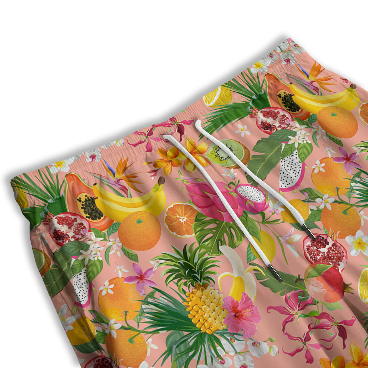 Fruit Leaf Tropical Print Pattern Men's Athletic Shorts