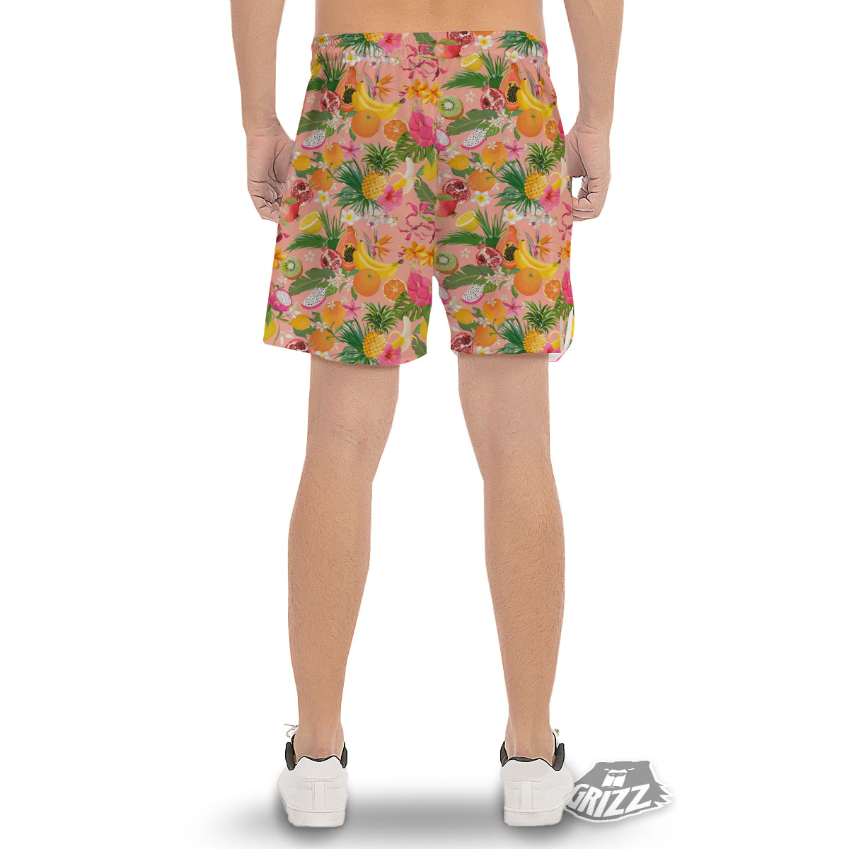 Fruit Leaf Tropical Print Pattern Men's Gym Shorts-grizzshop
