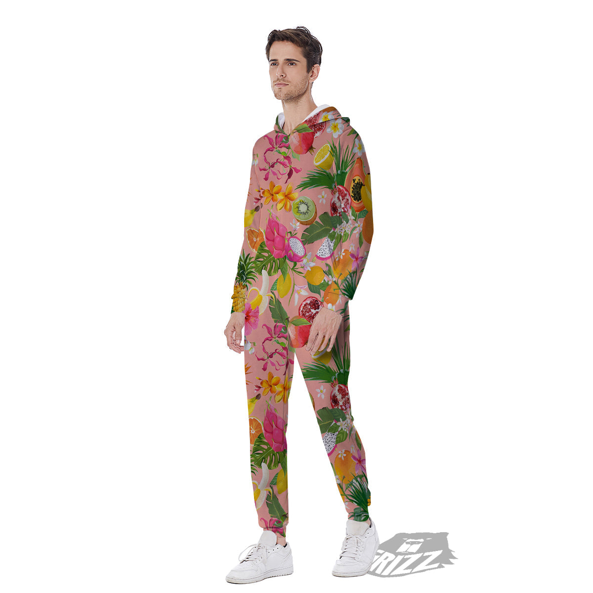Fruit Leaf Tropical Print Pattern Men's Jumpsuit-grizzshop