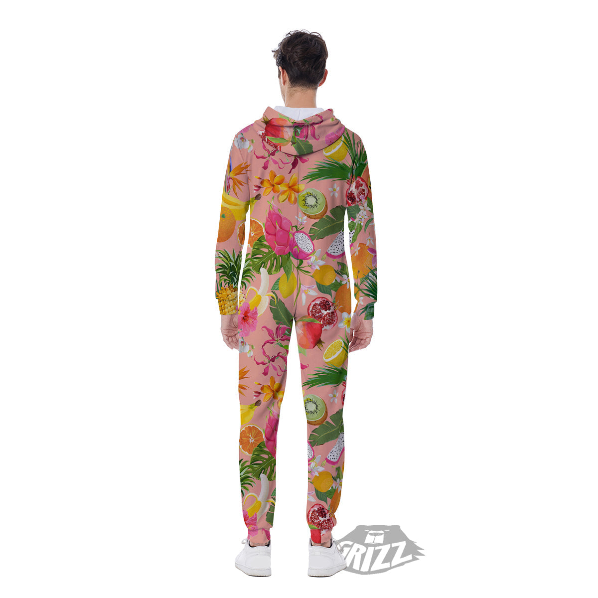 Fruit Leaf Tropical Print Pattern Men's Jumpsuit-grizzshop