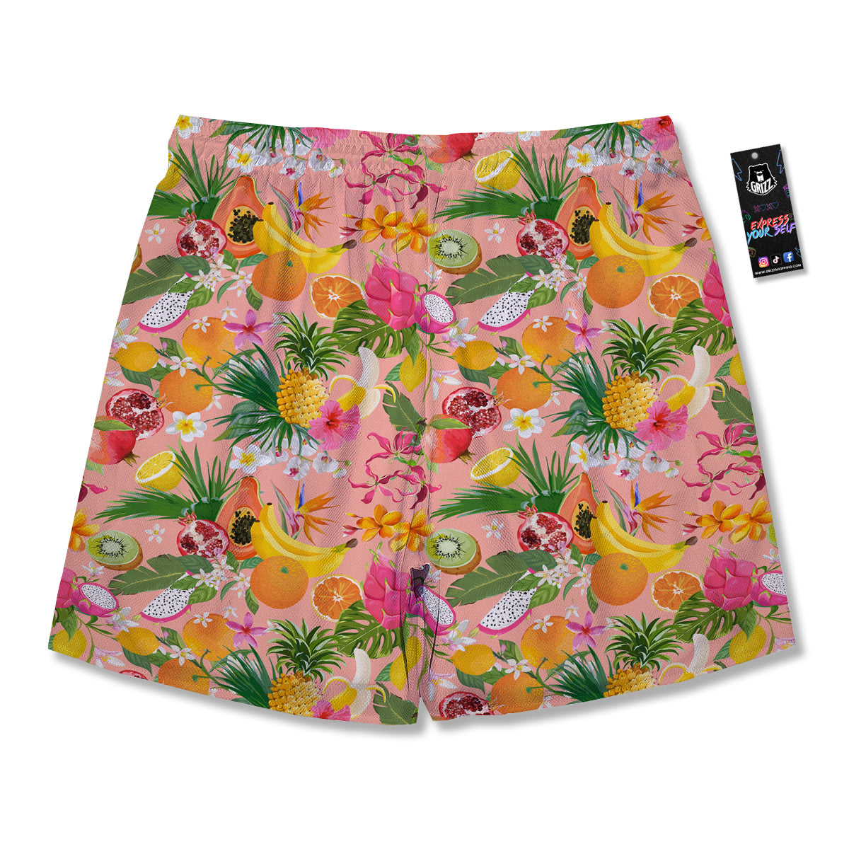 Fruit Leaf Tropical Print Pattern Men's Running Shorts-grizzshop