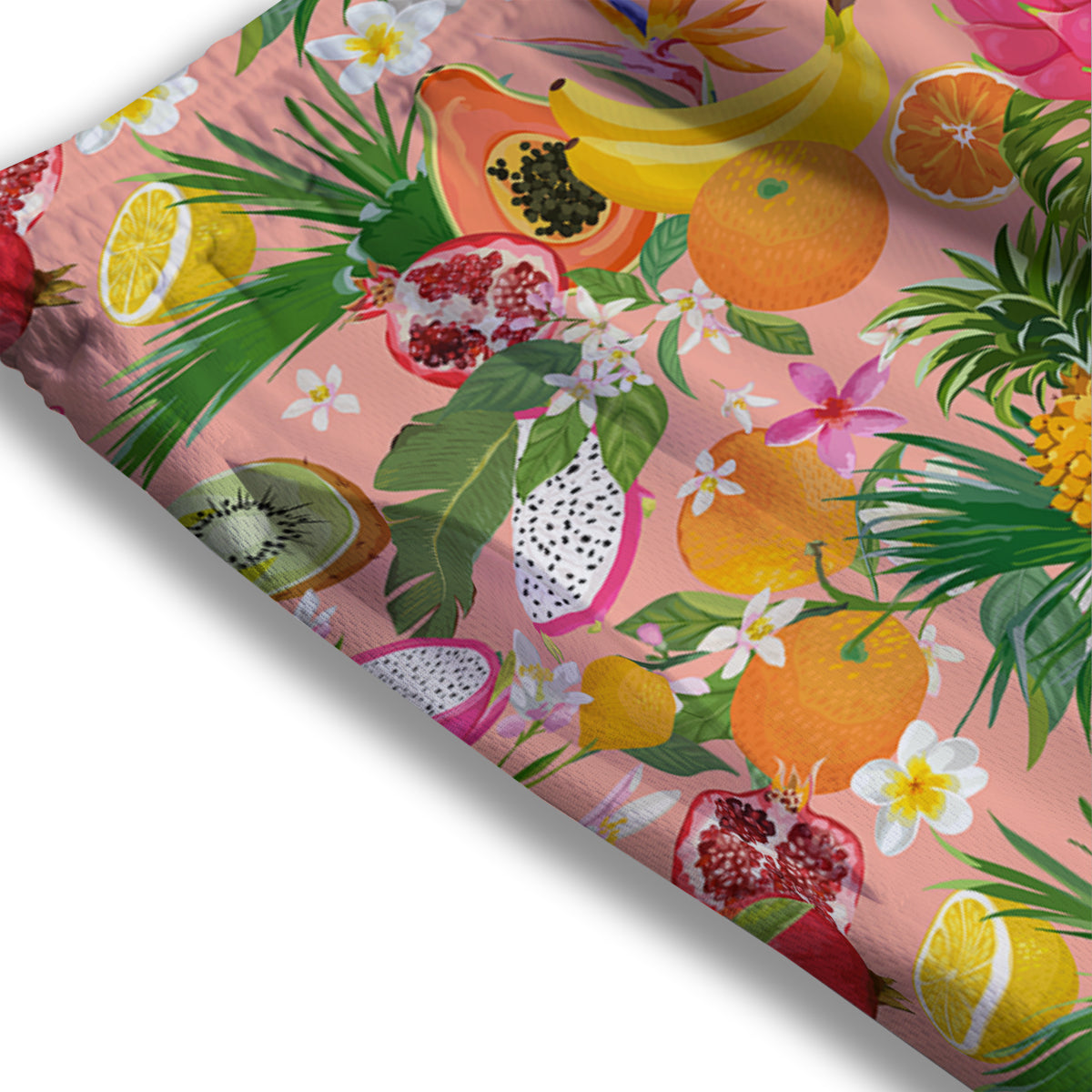 Fruit Leaf Tropical Print Pattern Mesh Shorts