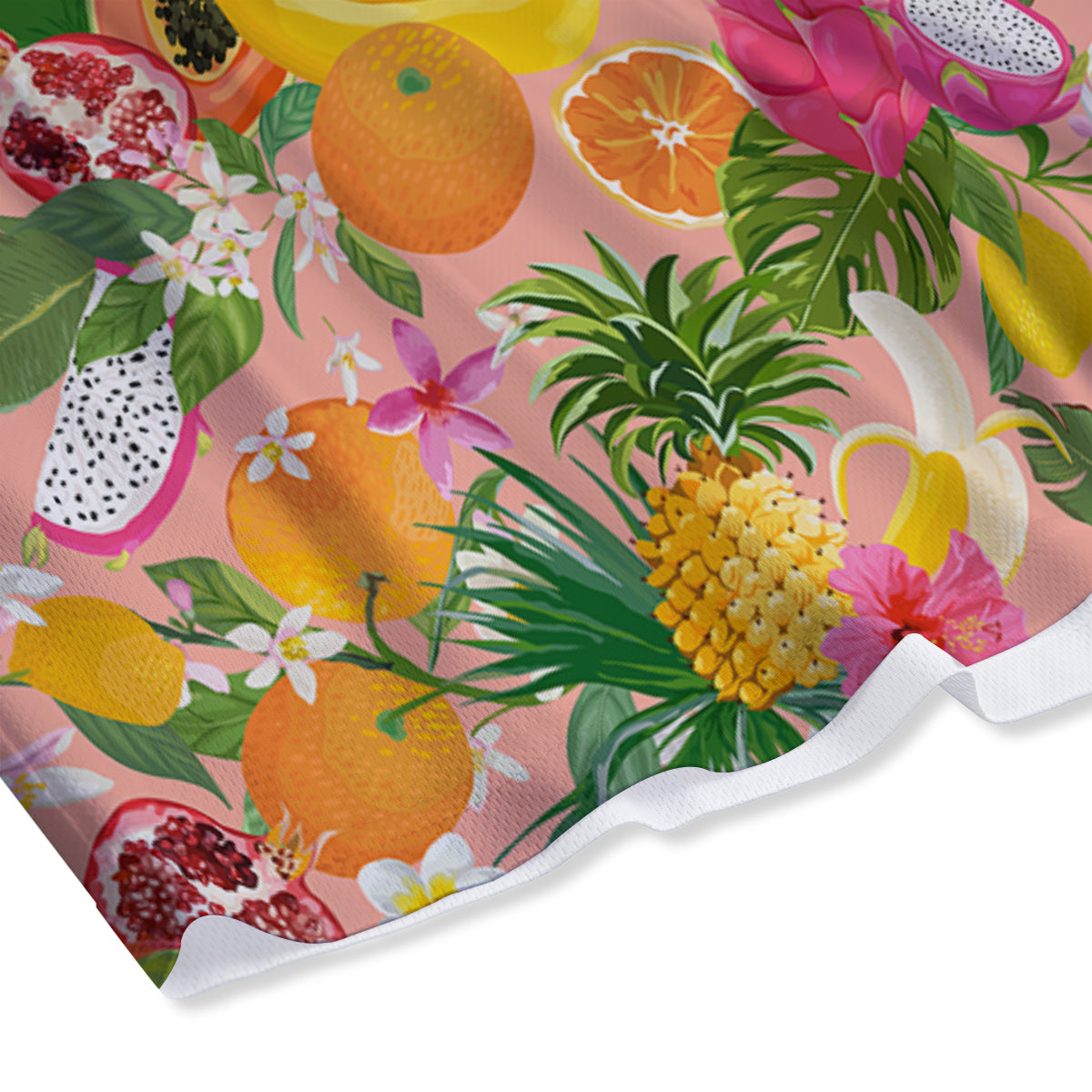 Fruit Leaf Tropical Print Pattern Mesh Shorts