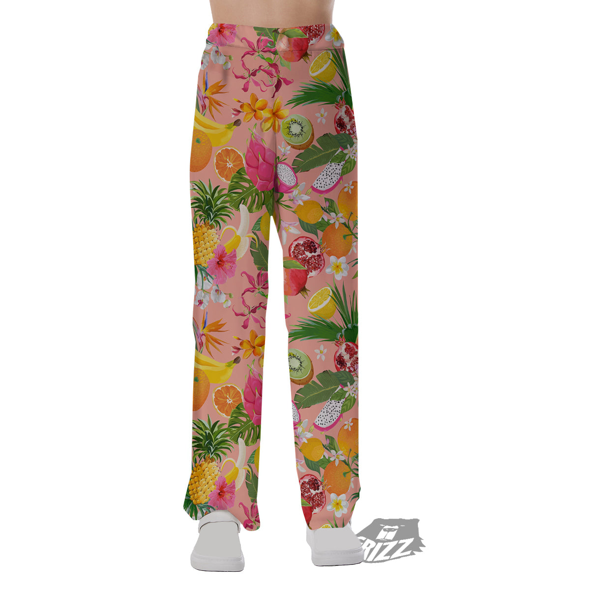 Fruit Leaf Tropical Print Pattern Pajama Pants-grizzshop
