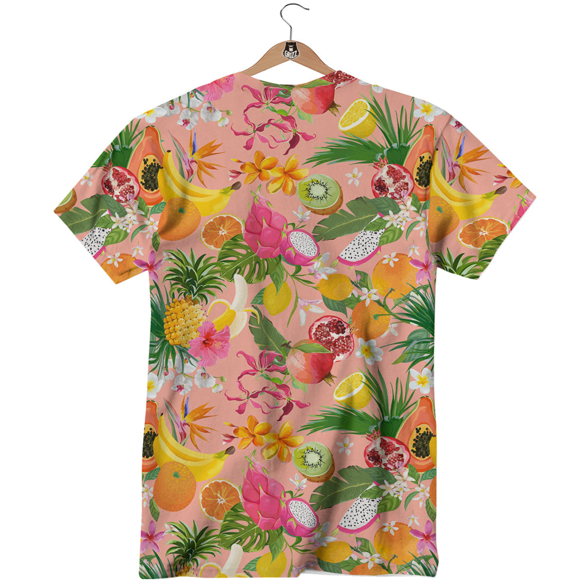 Fruit Leaf Tropical Print Pattern T-Shirt-grizzshop