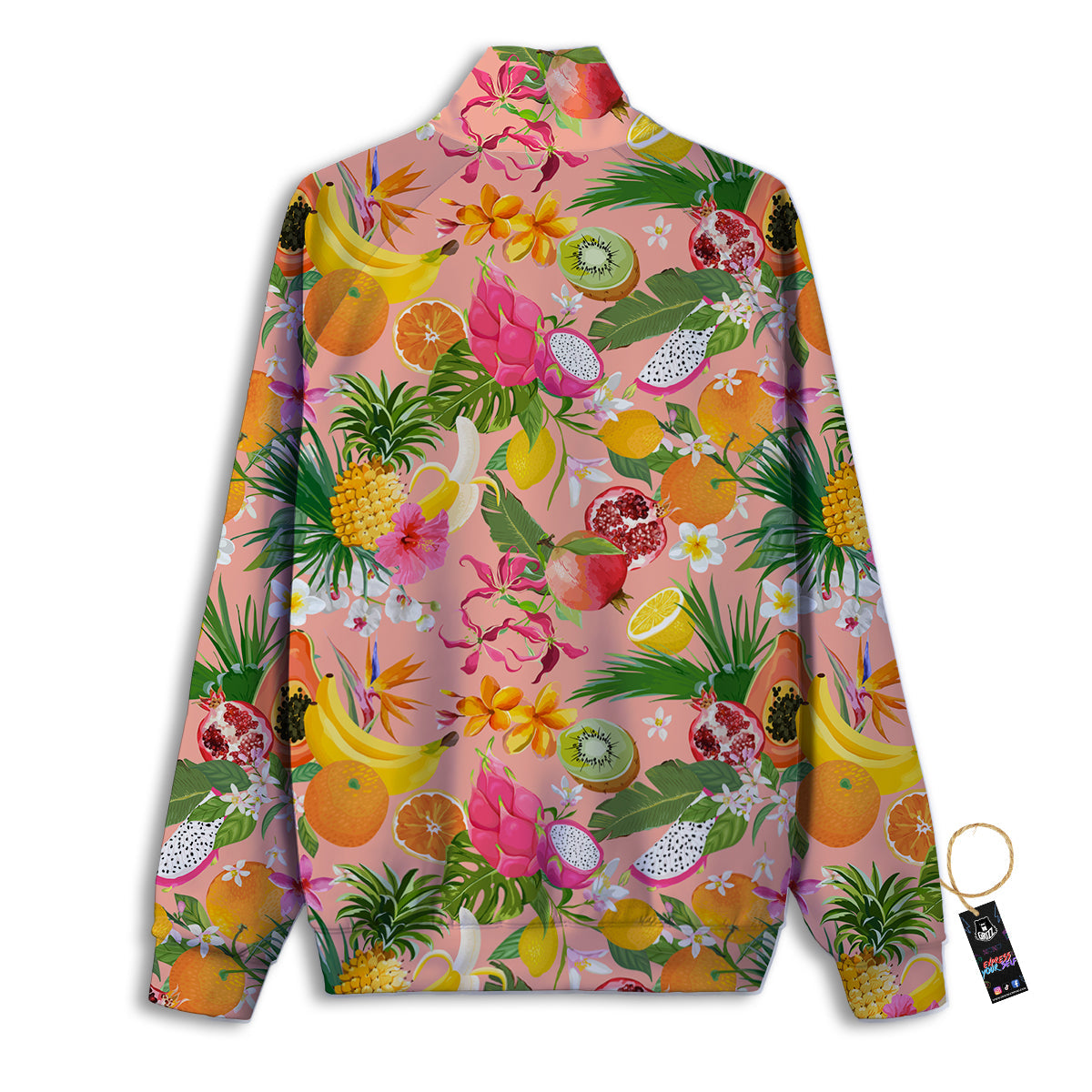 Fruit Leaf Tropical Print Pattern Track Jacket-grizzshop