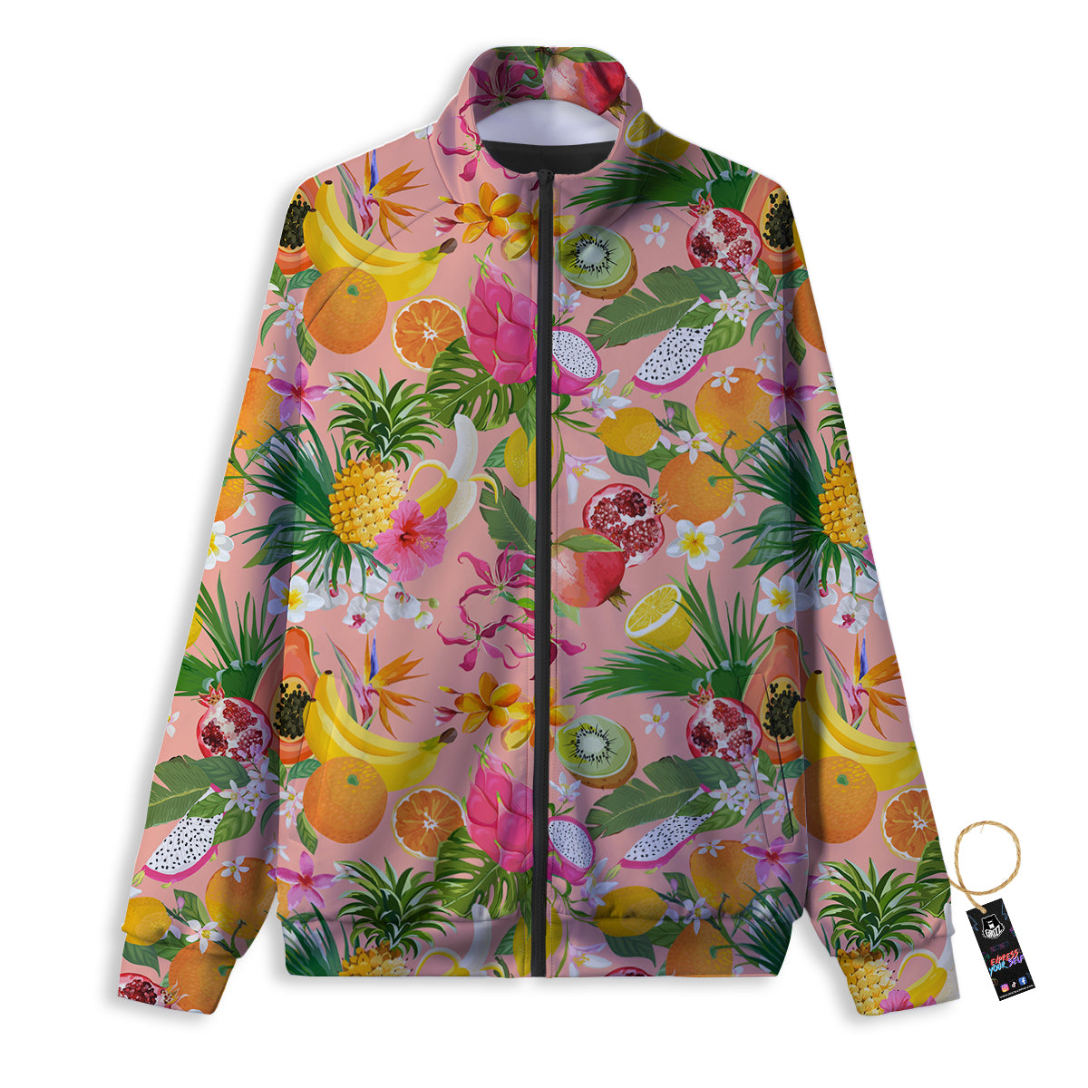 Fruit Leaf Tropical Print Pattern Track Jacket-grizzshop
