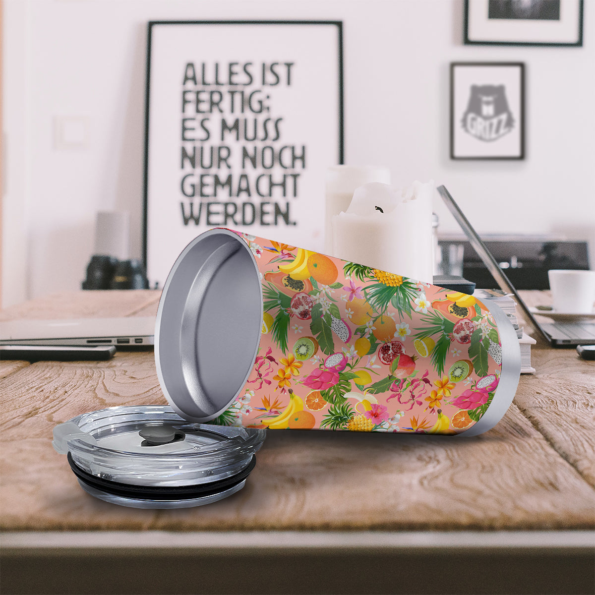 Fruit Leaf Tropical Print Pattern Tumbler-grizzshop