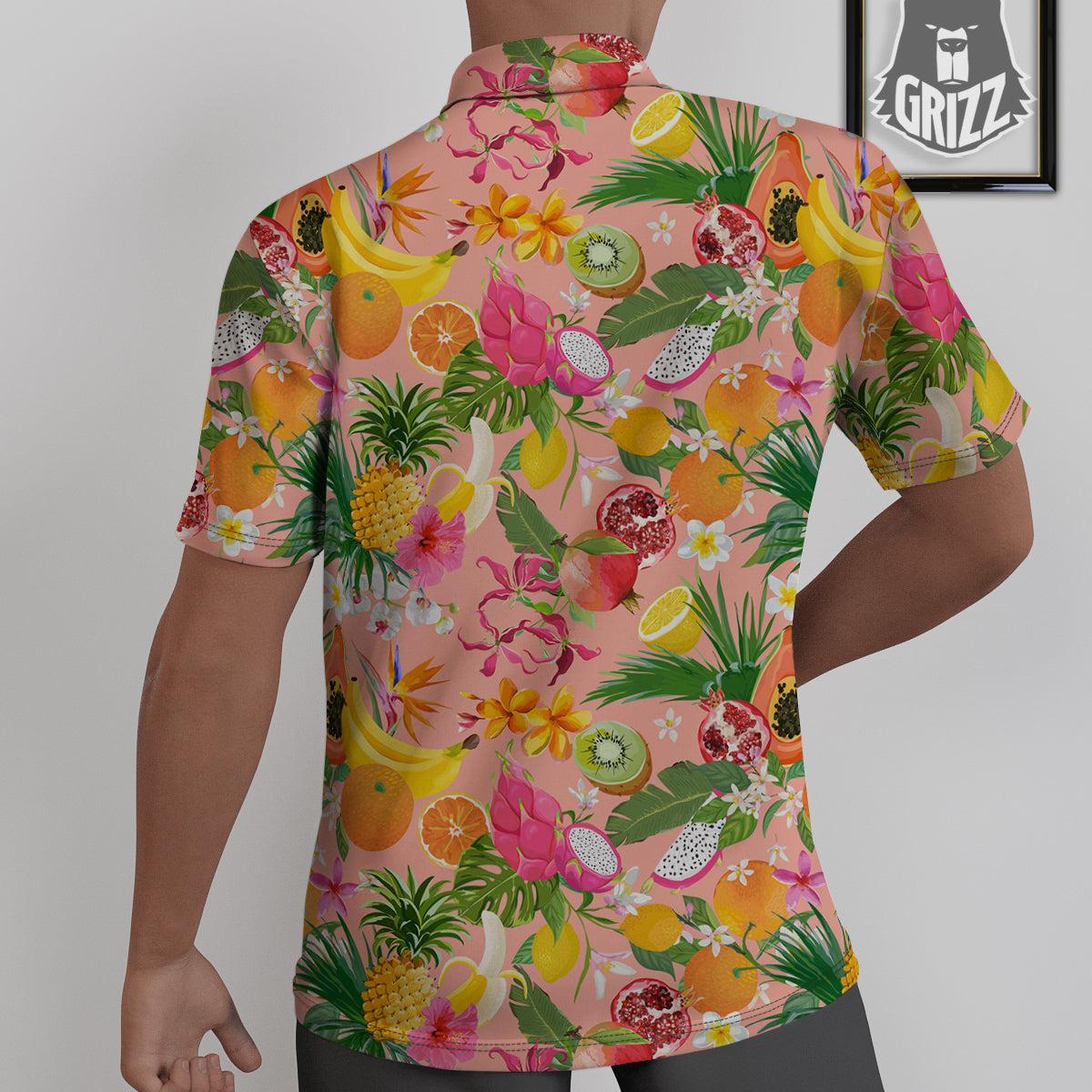 Fruit Leaf Tropical Print Pattern Untucked Shirts-grizzshop
