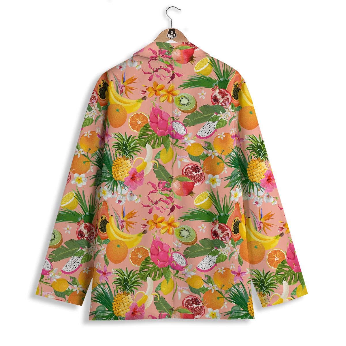 Fruit Leaf Tropical Print Pattern Women's Blazer-grizzshop
