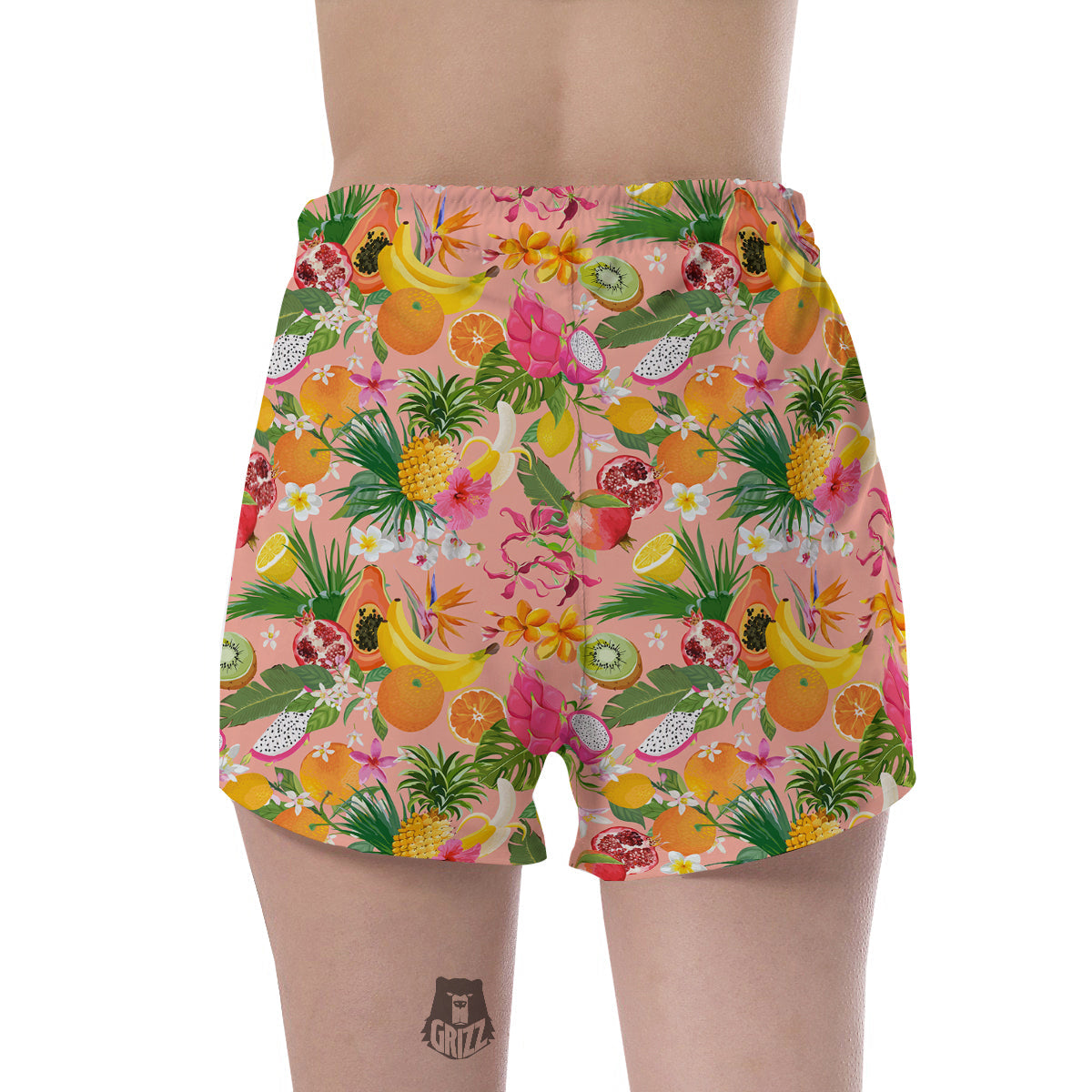 Fruit Leaf Tropical Print Pattern Women's Shorts-grizzshop