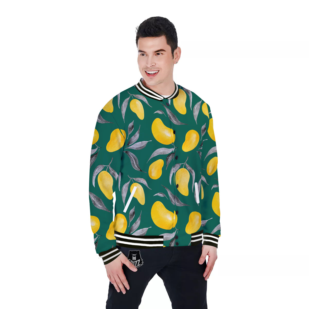 Fruit Mango Yellow Print Pattern Baseball Jacket-grizzshop
