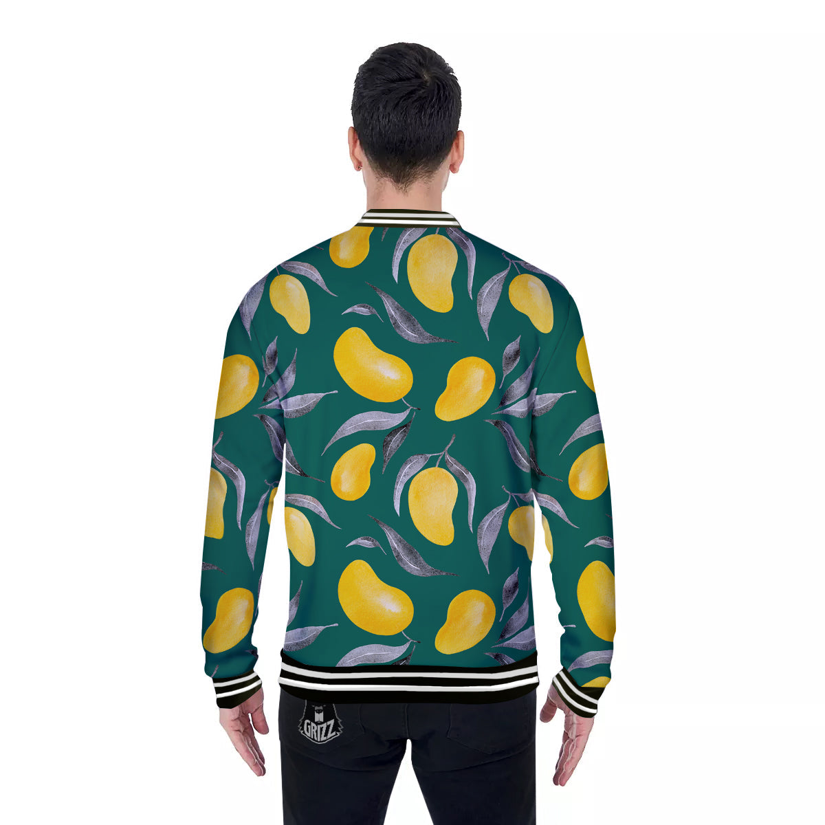 Fruit Mango Yellow Print Pattern Baseball Jacket-grizzshop