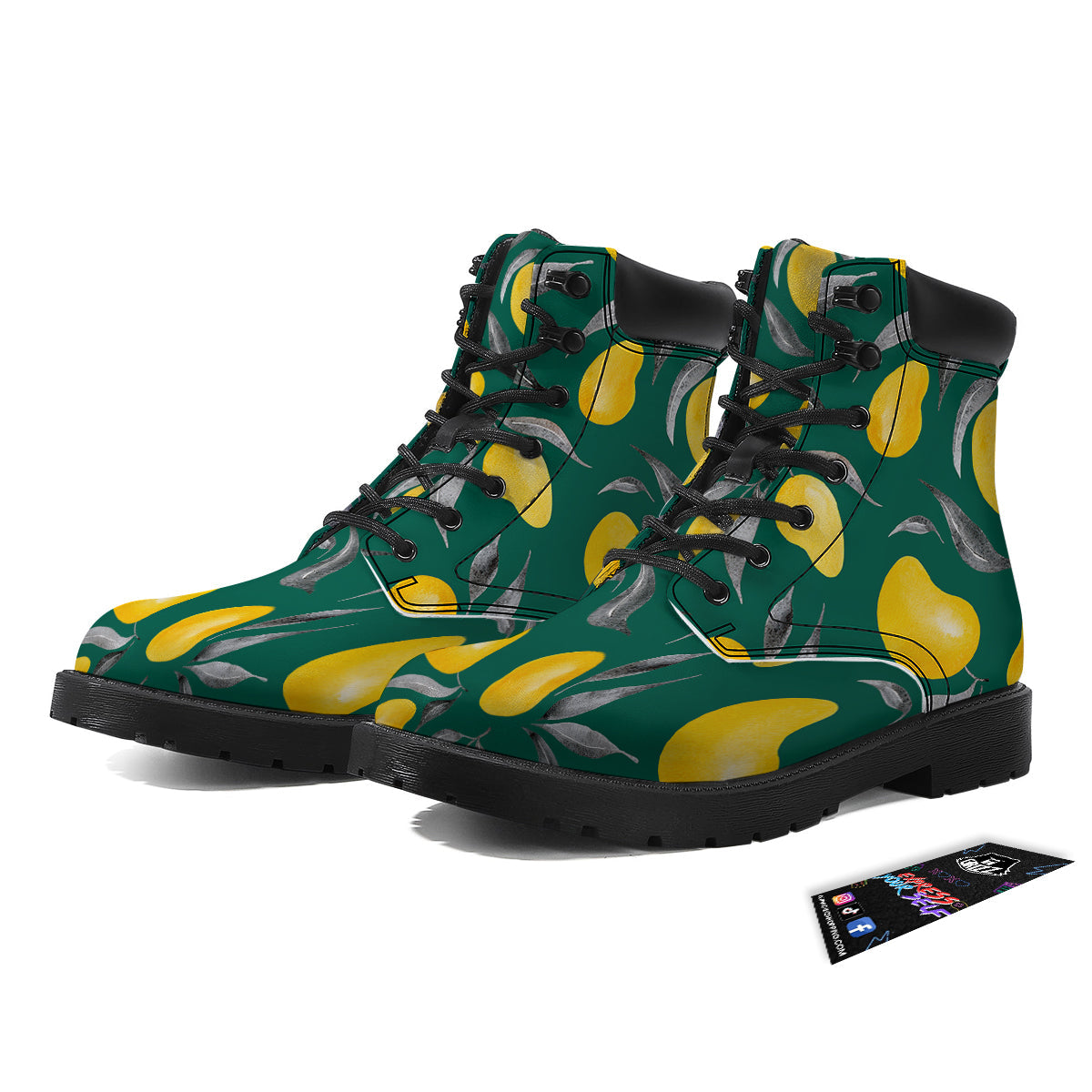Fruit Mango Yellow Print Pattern Boots-grizzshop