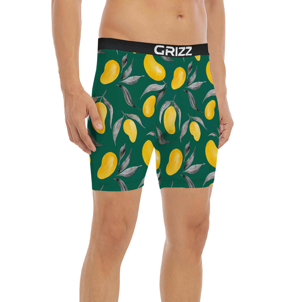 Fruit Mango Yellow Print Pattern Boxer Briefs-grizzshop