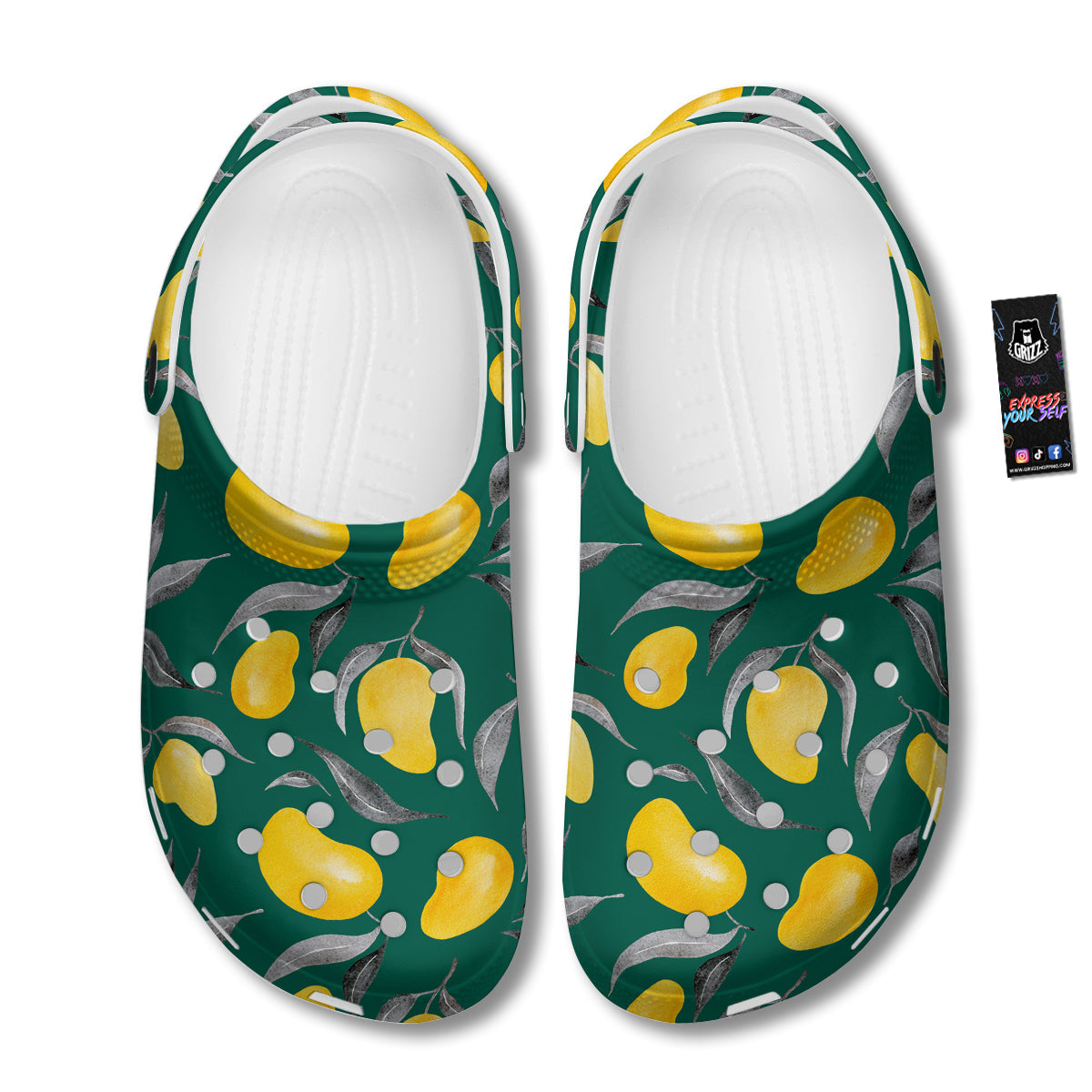 Fruit Mango Yellow Print Pattern Clog-grizzshop