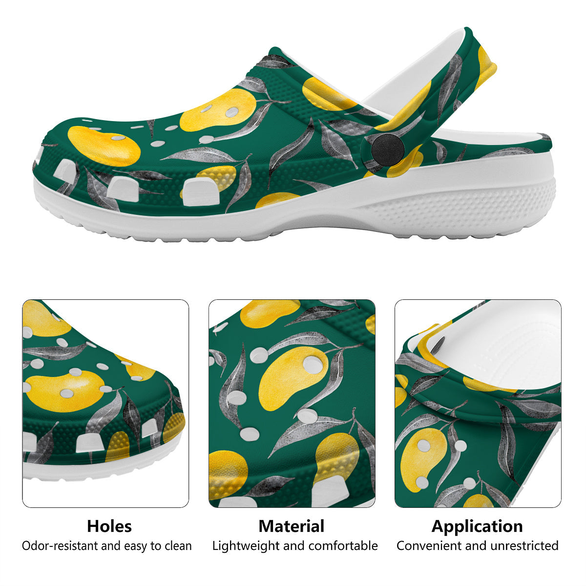 Fruit Mango Yellow Print Pattern Clog-grizzshop