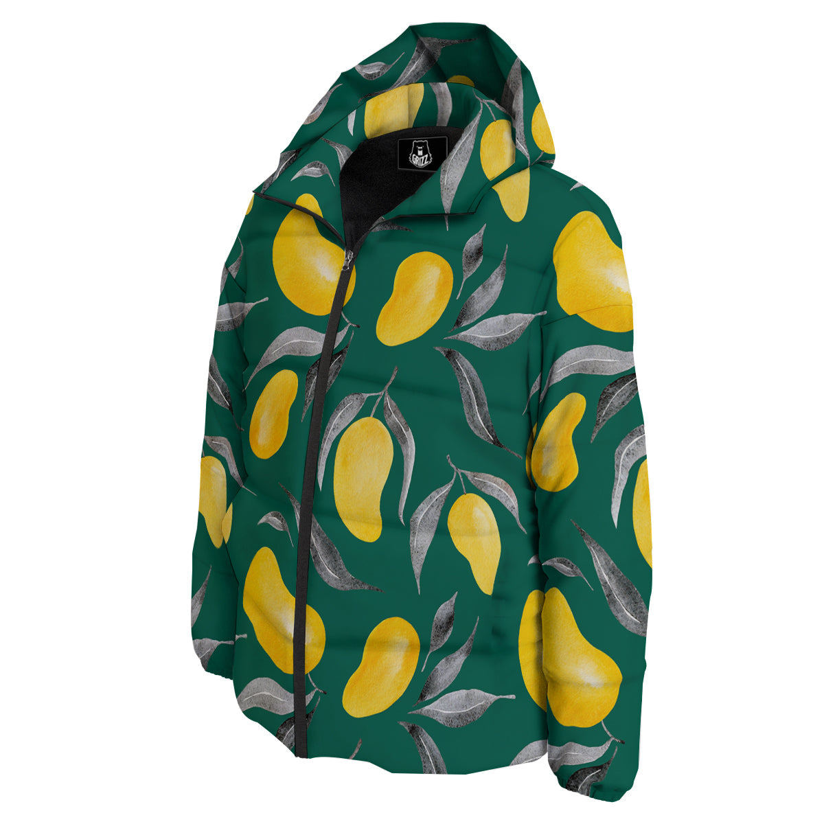 Fruit Mango Yellow Print Pattern Down Jacket-grizzshop