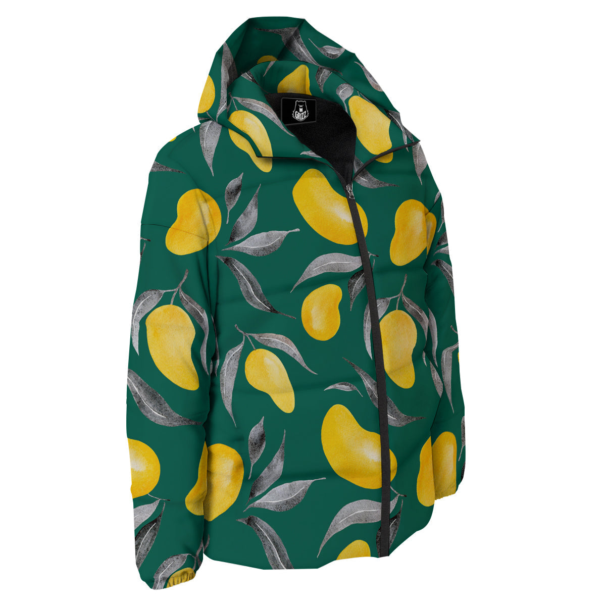 Fruit Mango Yellow Print Pattern Down Jacket-grizzshop